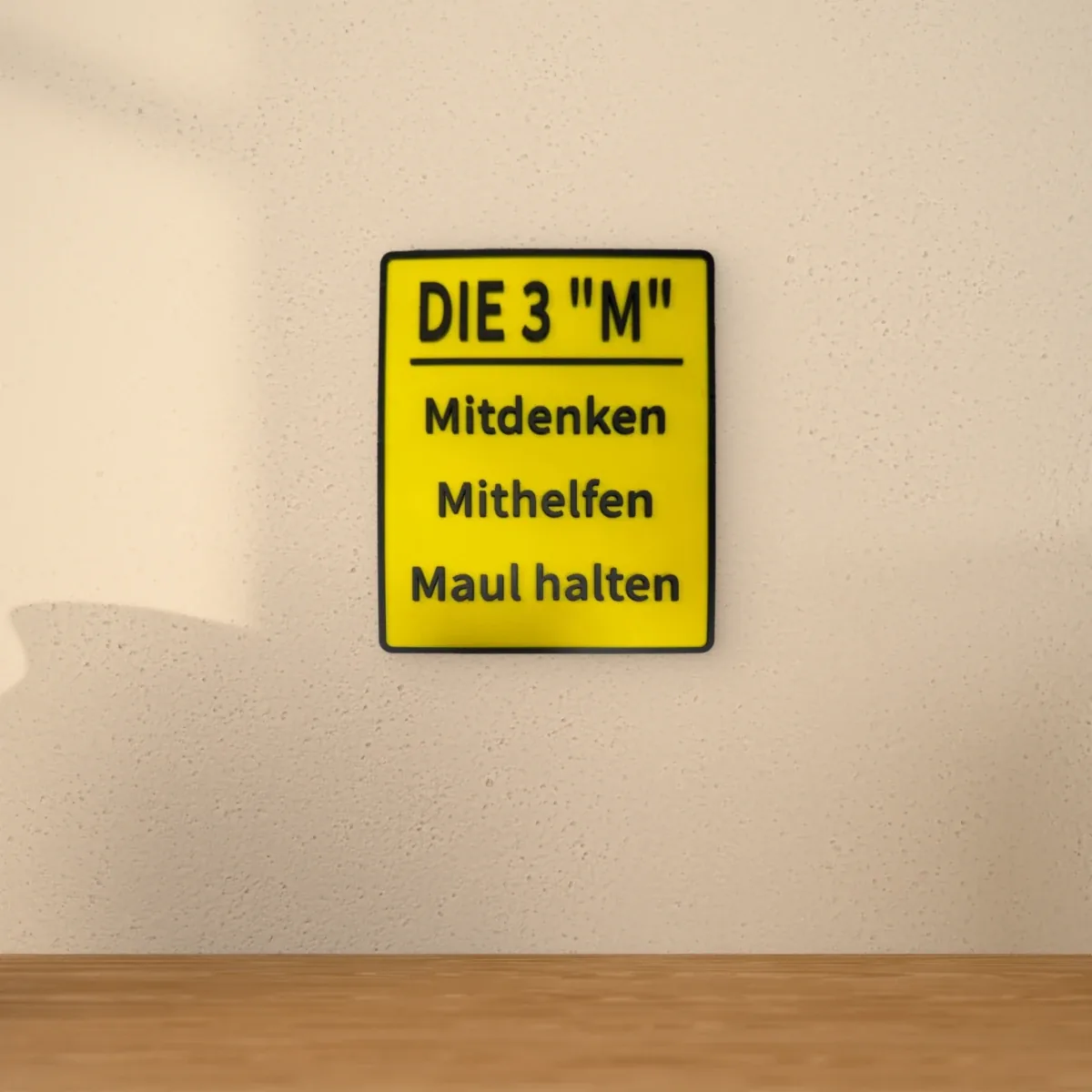 Wohnbeispiel (Symbolbild): Schild „Die 3 M“