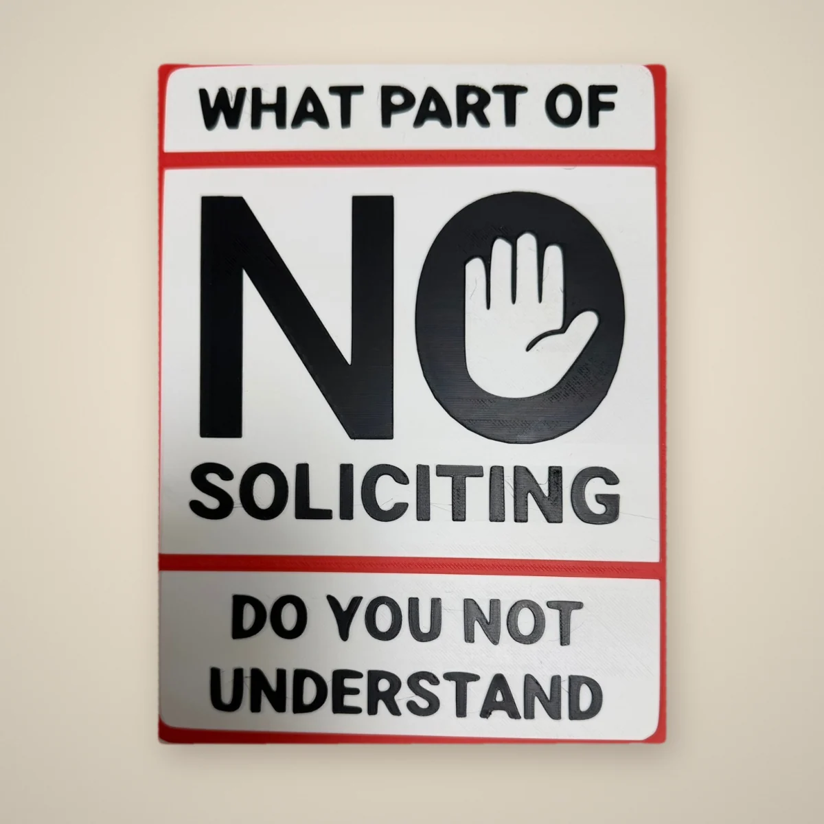 Schild „No Soliciting“