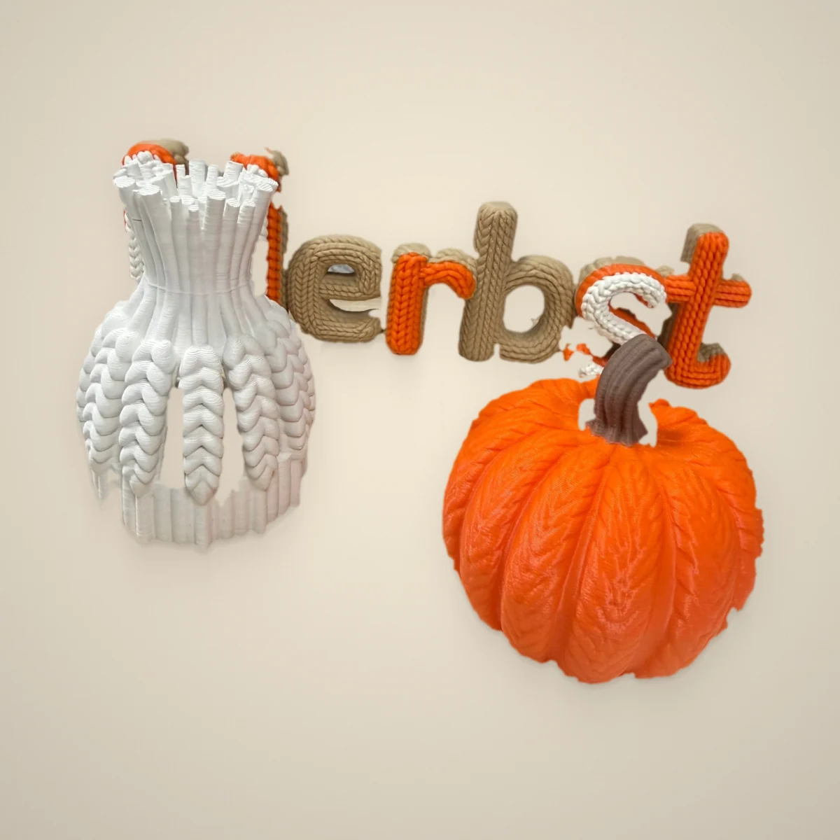 Herbst-Set im Strickdesign