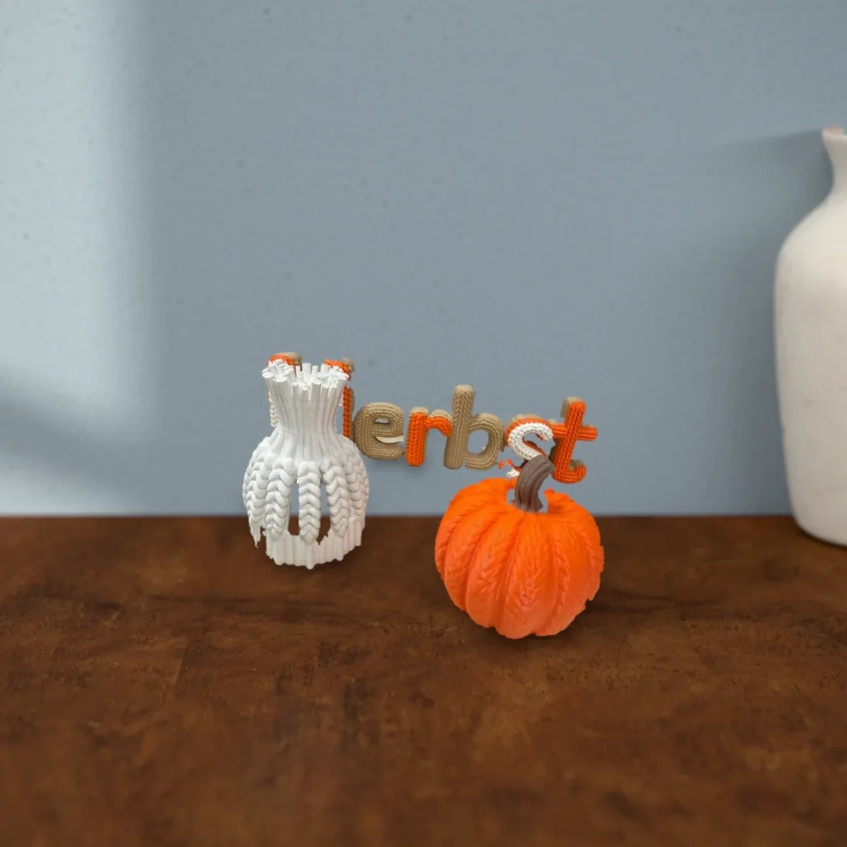 Wohnbeispiel (Symbolbild): Herbst-Set im Strickdesign