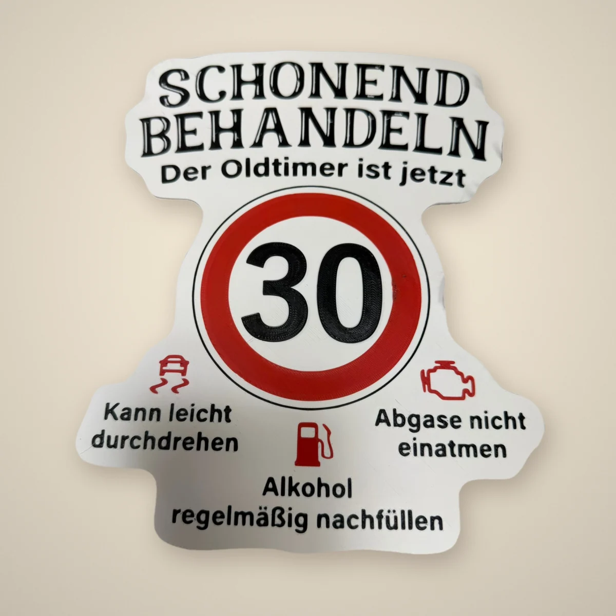 Schild „Schonend behandeln“