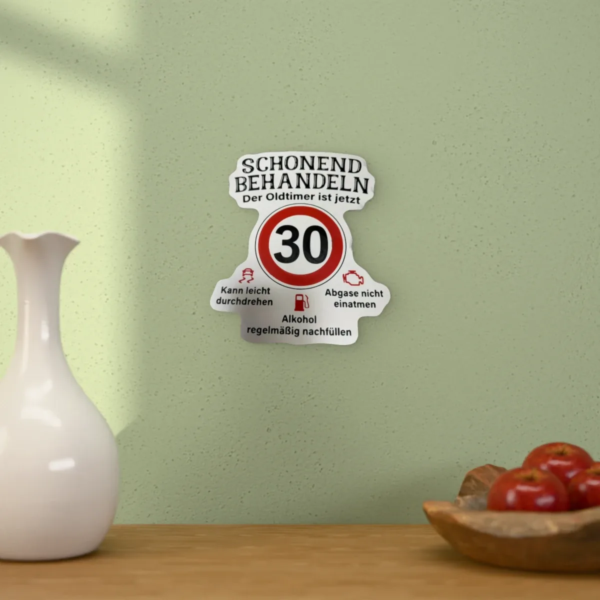 Wohnbeispiel (Symbolbild): Schild „Schonend behandeln“