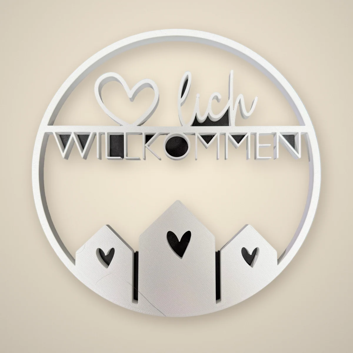 Türkranz „Herzlich Willkommen“ (Herzhäuschen-Trio)
