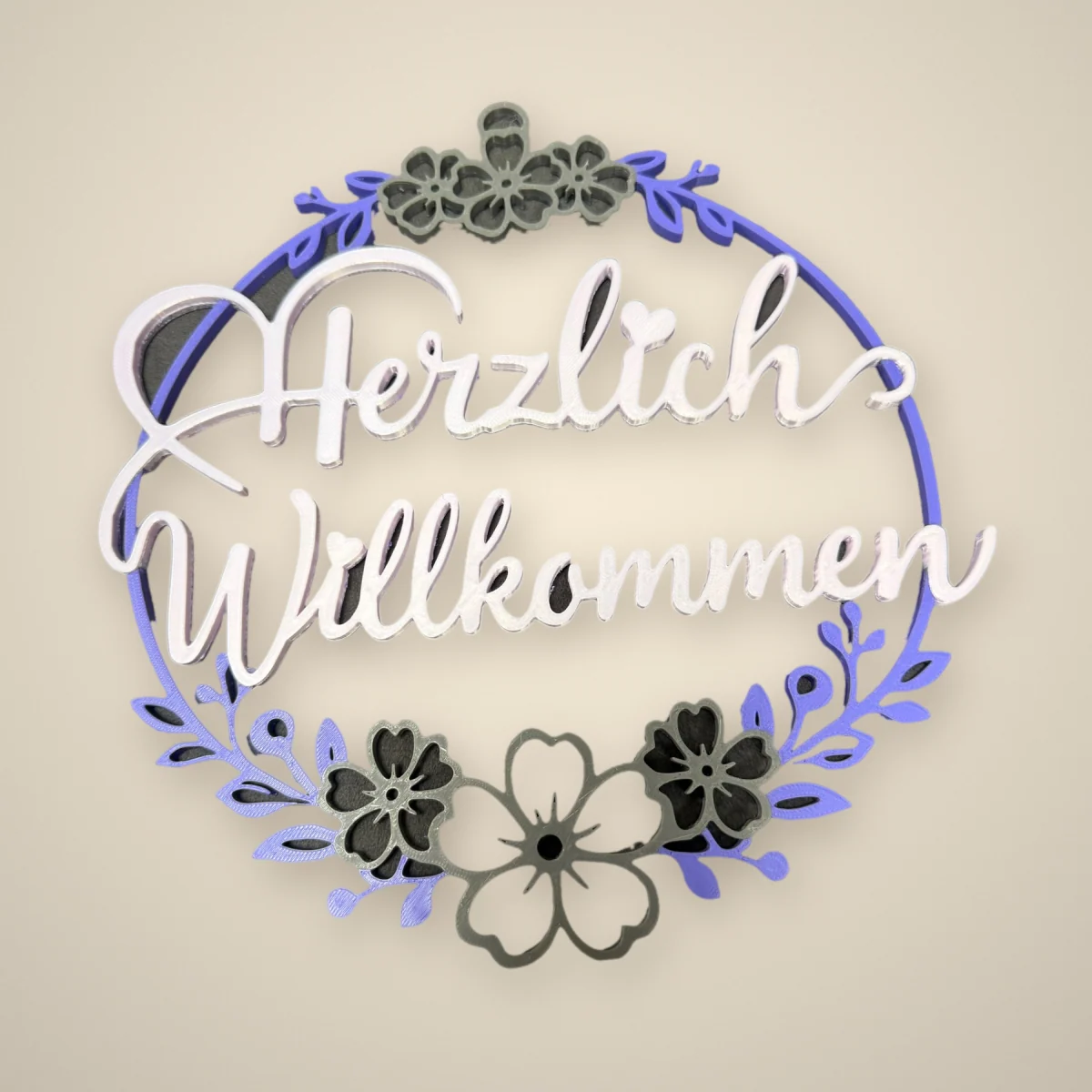 Türkranz „Herzlich Willkommen“ floral