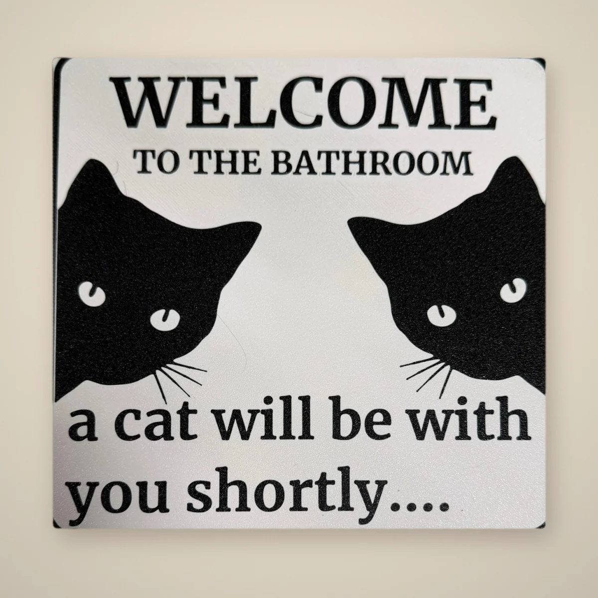 Schild „Welcome to the bathroom“